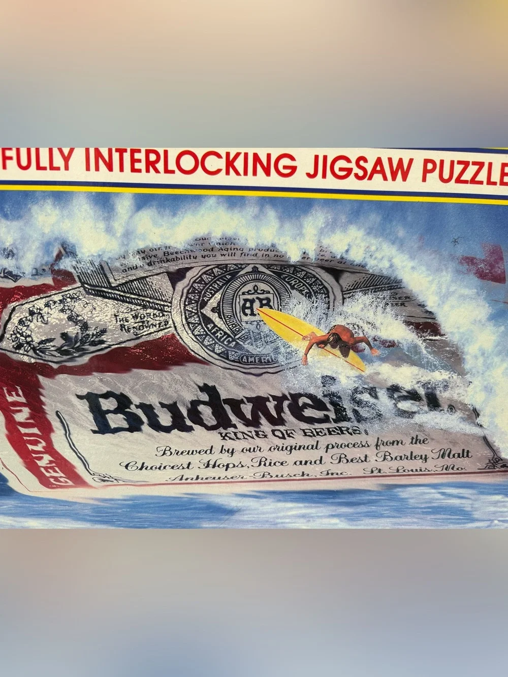 Rare Vtg  1990 Anheuser Busch Budweiser Bud Surfer 700 Pc Jigsaw Puzzle NEW